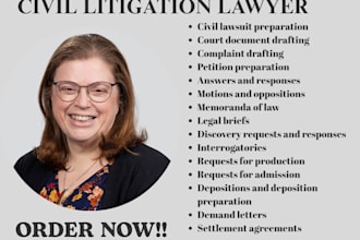 be civil litigation attoreny in fl,ca,texas and expertly write docurt documents
