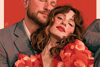 design couple portrait illustration