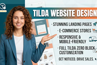 design a high converting tilda landing page or online store