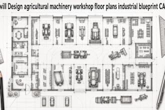 design agricultural machinery workshop floor plans industrial blueprint cad