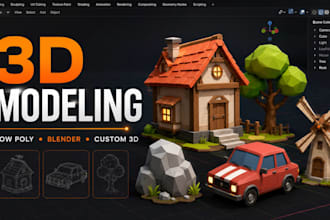 create stylized low poly 3d game assets