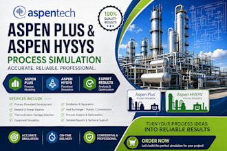 do chemical engineering projects, simulations, calculation on aspen hysys,plus
