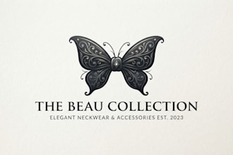 design an elegant butterfly tie logo for your brand