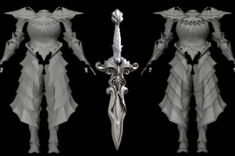 sculpt 3d cosplay armor 3d wearable cosplay 3d weapon 3d props stl for printing
