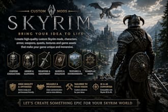create custom skyrim mods, characters, armor, weapons and game assets