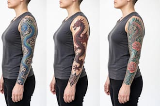 create a tattoo design of tattoo sleeve
