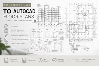 convert PDF image or sketch to autocad floor plan
