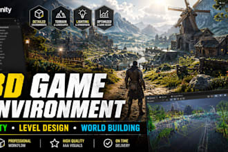 create 3d game environment and level design in unity 3d