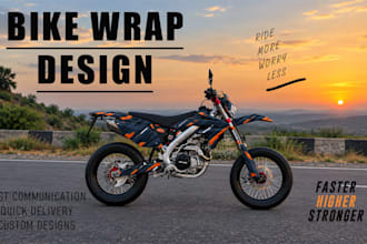 design a professional boat, bike ,racing bike wrap and any vehicle