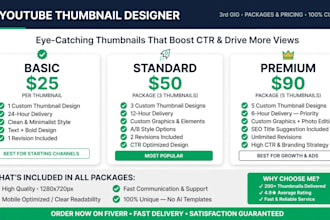 create eye catching youtube thumbnail design