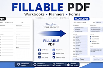 create fillable workbooks and planners