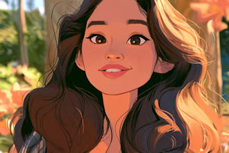 portrait into a disney style cartoon