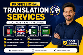 provide premium english to dari translation