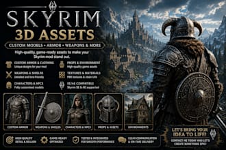 create custom skyrim 3d models, armor, weapons and game assets