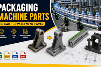 packaging machine replacement part, guide rail 3d cad and bottling line brackets
