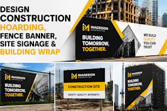 design construction hoarding, fence banner, site signage and building wrap