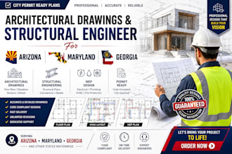 do architectural draw, structural engineer stamp for arizona maryland georgia