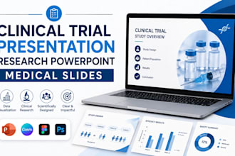 design clinical trial presentation, research powerpoint, medical slides