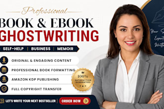 ghostwrite fiction and non fiction book, amazon KDP, ebook ghostwriter