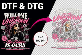 create print ready dtf and dtg halftone artwork for custom t shirts