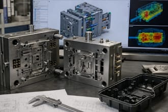 do plastic injection mold design with core cavity,dfm and moldflow analysis