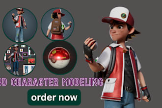 do 3d character modeling, stylized game character, rigging and 3d film animation