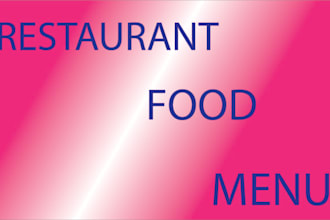 design a modern and professional restaurant, cafe, bar menu, food truck menu
