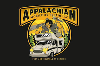 design awesome rv repair logo