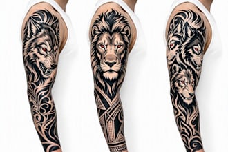 design a custom realistic tattoo, black and grey tattoo or sleeve