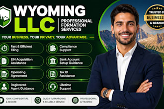 professionally form your wyoming llc and provide complete setup assistance