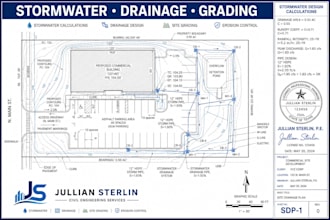 stormwater calculation  drainage report civil utility site grading plan
