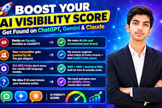 increase ai visibility score to rank in chatgpt, gemini, claude, GEO, aeo, SEO