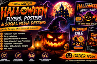 design creative halloween flyers, posters, invitations, and banners