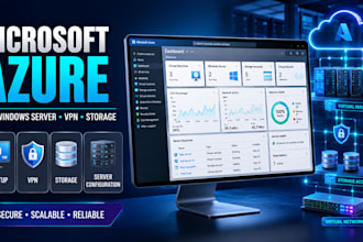 azure vm, windows server, VPN and cloud storage setup