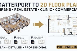 do airbnb floor plan, clinic floor plan, convert matterport to floor plan