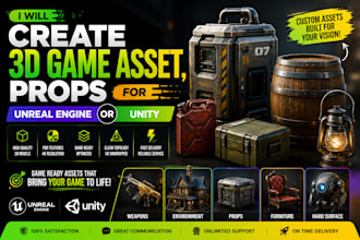 create 3d game asset, props, for unreal engine or unity