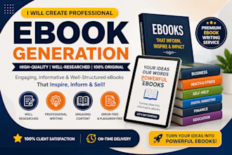 design a professional ebook, ebook layout, and pdf document