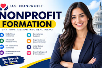 professionally form your US nonprofit organization and assist with setup