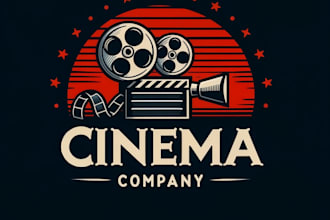design a vintage retro film logo design for cinema