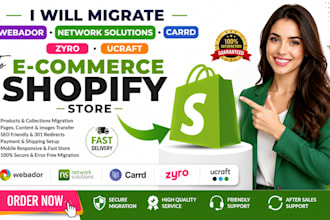 migrate webador network solutions carrd zyro ucraft to ecommerce shopify store