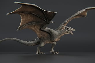 do 3d creature model, monster, alien with texture,rigging for game and animation