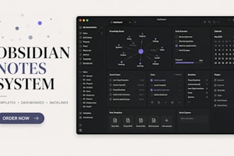 design obsidian notes system with templates, dashboards, backlinks and plugins