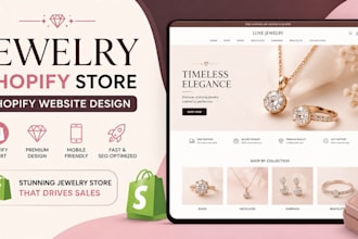 design jewelry shopify store, website design, shopify website design