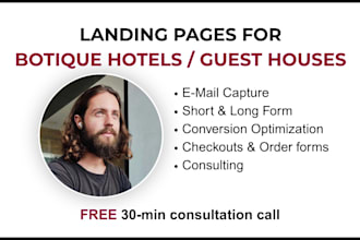 launch a landing page for your hotel or aibnb promotion