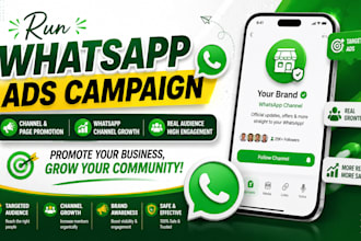 run whatsapp ads campaign, channel page promotion, whatsapp channel growth