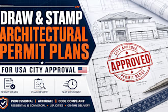 draw and stamp architectural permit plans for USA city approval