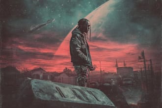 design a rip hip hop trap style album cover art