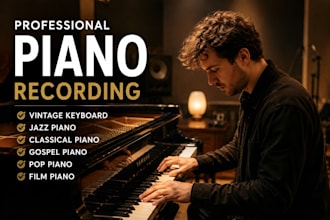 record professional piano accompaniment or piano backing track for you