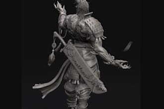 do zbrush dark fantasy art, amor warrior, miniature 3d print, creature design