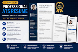 create professional, ats resume write cv, build cover letter, linkdin profile